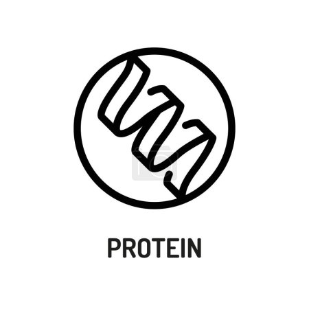 Illustration for Protein line black icon. Nutrition facts. - Royalty Free Image