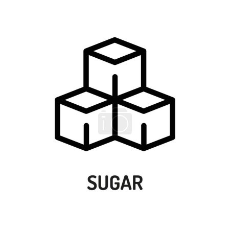 Ilustración de Icono negro de línea de azúcar. Datos nutricionales. - Imagen libre de derechos