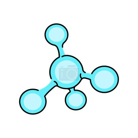 Illustration for Molecules color line icon. Microorganisms microbes, bacteria. - Royalty Free Image