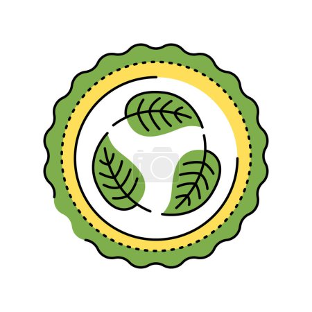 Téléchargez les illustrations : Logo biodégradable couleur ligne icône. Du compostage. Élément isolé vectoriel. - en licence libre de droit