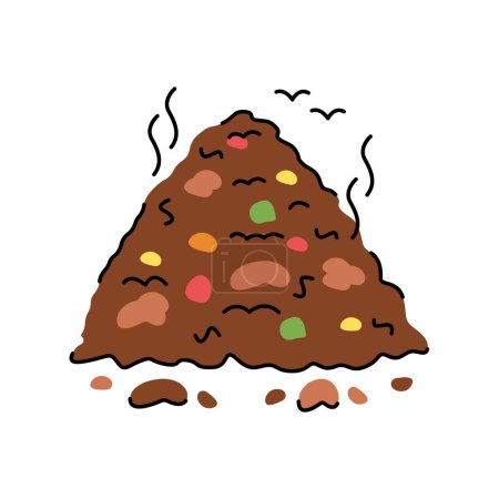 Illustration for Compost pile color line icon. Composting. Vector isolated element. - Royalty Free Image