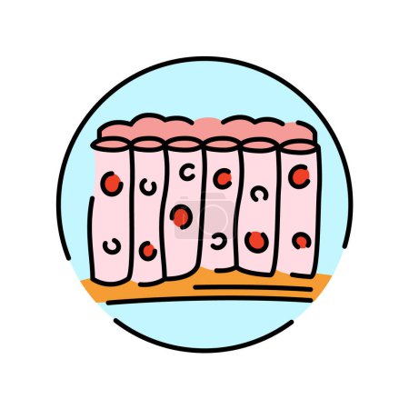 Illustration for Tissue color line icon. Organisation in organism. - Royalty Free Image