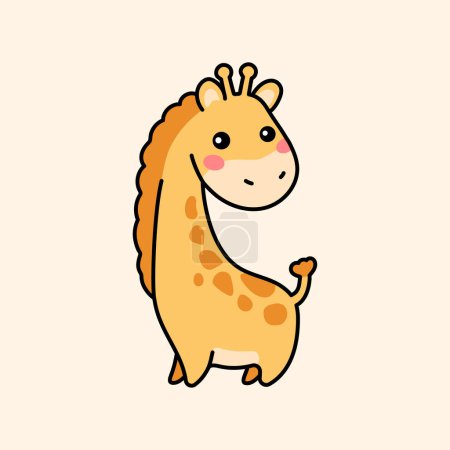 Téléchargez les illustrations : Élément de couleur girafe. Animaux dessinés à la main. - en licence libre de droit