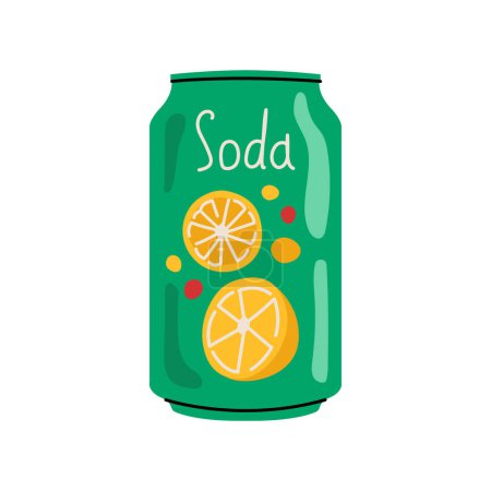 Illustration for Hand drawn packaged soda color element. Cartoon unprocessed food. - Royalty Free Image