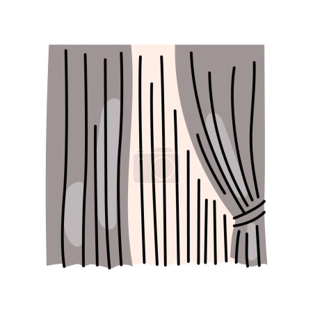 Illustration for Curtains flat element. Interior decor. Vector isolated sign. - Royalty Free Image