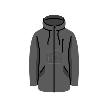 Illustration for Winter jacket  flat element. Winter clothes. Vector isolated sign. - Royalty Free Image