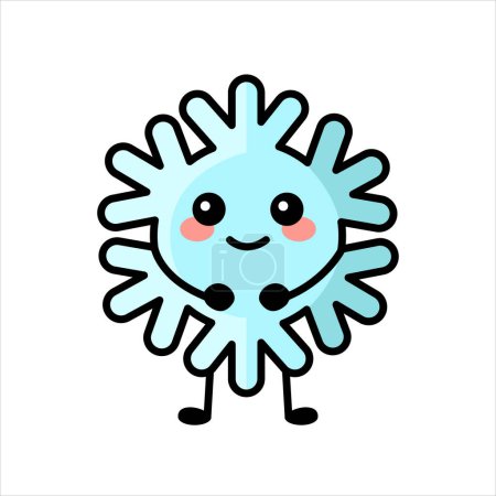 Illustration for Snowflake color element. Cartoon happy character. - Royalty Free Image