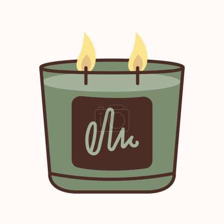 Illustration for Soy wax candles flat element. Home decorative natural candles. - Royalty Free Image
