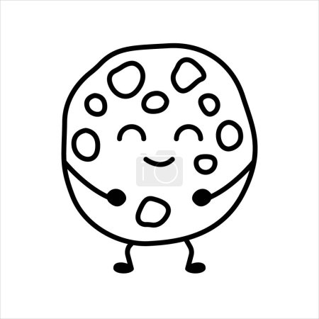 Ilustración de Cookie de Navidad emoticono elemento de color. Personaje feliz de dibujos animados. - Imagen libre de derechos