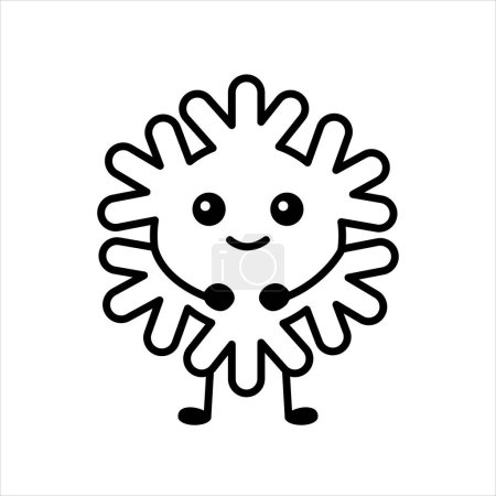 Illustration for Snowflake color element. Cartoon happy character. - Royalty Free Image
