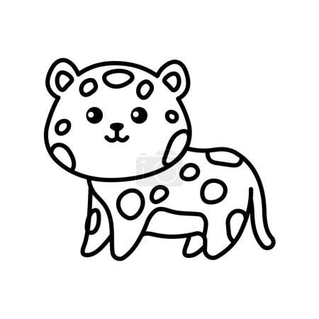 Téléchargez les illustrations : Élément de couleur léopard. Animaux dessinés à la main. - en licence libre de droit