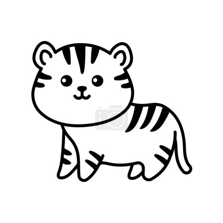 Téléchargez les illustrations : Élément de couleur tigre. Animaux dessinés à la main. - en licence libre de droit