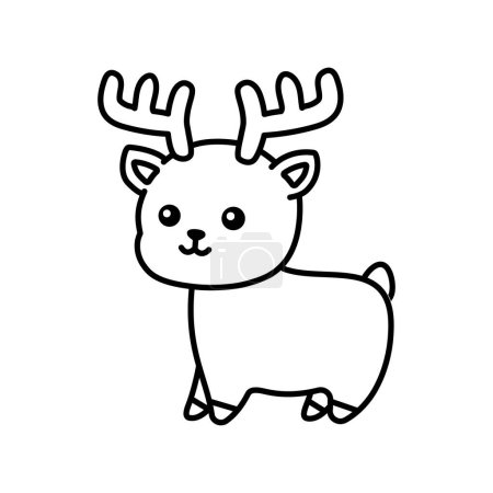 Illustration for Deer color element. Hand drawn animals. - Royalty Free Image