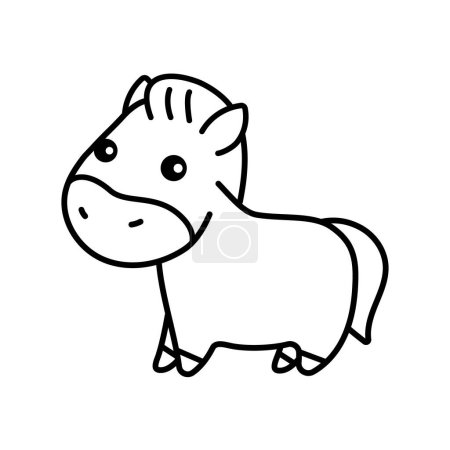 Ilustración de Elemento de color caballo. Animales dibujados a mano. - Imagen libre de derechos