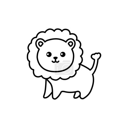 Illustration for Lion color element. Hand drawn animals. - Royalty Free Image