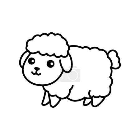 Ilustración de Elemento de color oveja. Animales dibujados a mano. - Imagen libre de derechos