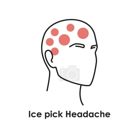 Téléchargez les illustrations : Pic à glace Icône couleur maux de tête. Illustration vectorielle isolée - en licence libre de droit