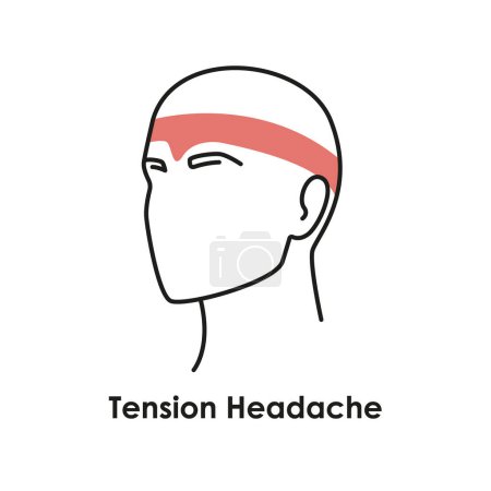 Illustration for Tension headache color icon. Vector isolated illustration - Royalty Free Image