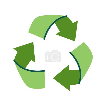 Téléchargez les illustrations : Recycler l'icône plate couleur. Style de vie zéro gaspillage. Eco friendly. - en licence libre de droit