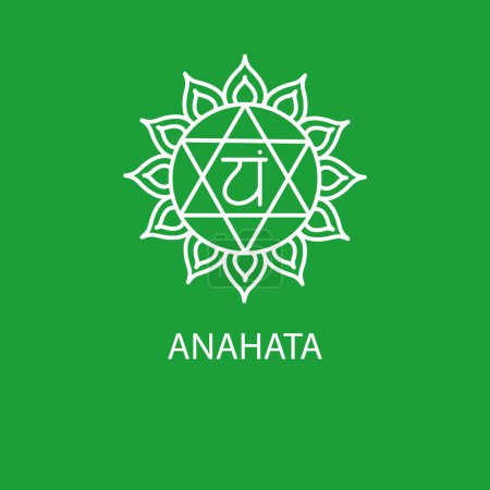 Ilustración de Anahata, heart chakra color icon. - Imagen libre de derechos