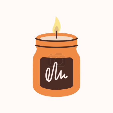 Illustration for Soy wax candles flat element. Home decorative natural candles. - Royalty Free Image