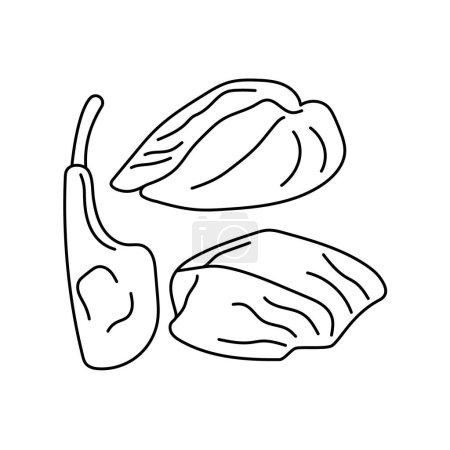 Ilustración de Elemento de color de productos cárnicos gastronómicos dibujados a mano. Alimento sin procesar de dibujos animados. - Imagen libre de derechos