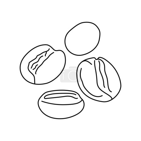Ilustración de Set de granos de café dibujados a mano: capuchino, moca, espresso, latte color element. - Imagen libre de derechos