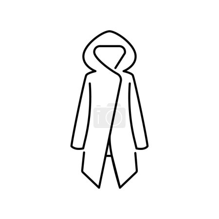Téléchargez les illustrations : Manteau chaud polaire unisexe élément plat. Des vêtements d'hiver. Signe isolé vectoriel. - en licence libre de droit