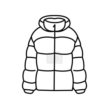 Illustration for Winter jacket  flat element. Winter clothes. Vector isolated sign. - Royalty Free Image