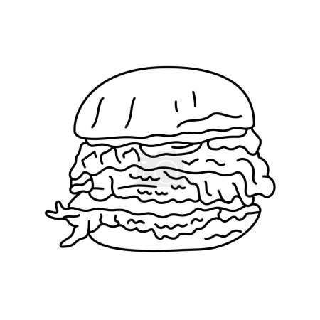 Ilustración de Elemento de color hamburguesa. Comida callejera de dibujos animados. - Imagen libre de derechos