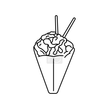 Téléchargez les illustrations : Élément de couleur crème glacée. Dessin animé street food. - en licence libre de droit