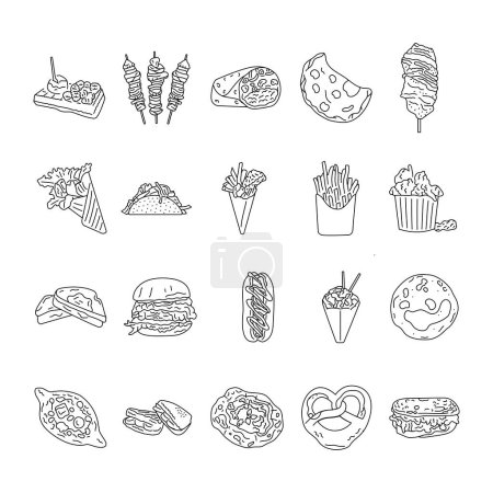 Illustration for Quesadilla color element. Cartoon street food. - Royalty Free Image