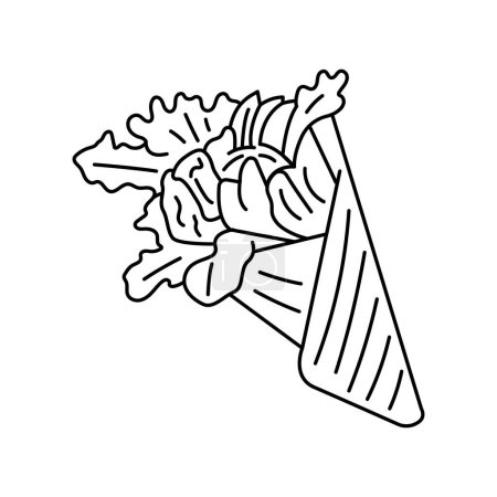 Téléchargez les illustrations : Élément de couleur Shawarma. Dessin animé street food. - en licence libre de droit