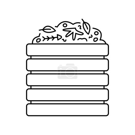 Ilustración de Caja de compost icono de línea de color. Compostaje. Elemento aislado del vector. - Imagen libre de derechos