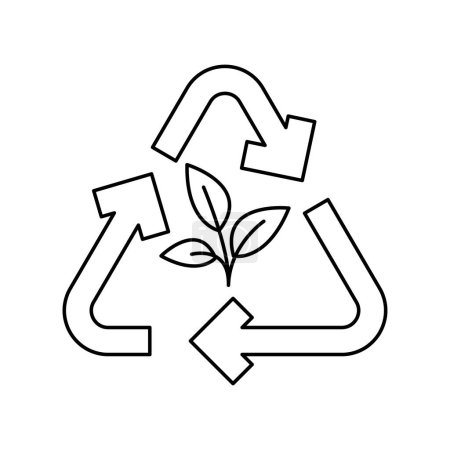 Téléchargez les illustrations : Icône de ligne de couleur recyclable organique. Du compostage. Élément isolé vectoriel. - en licence libre de droit
