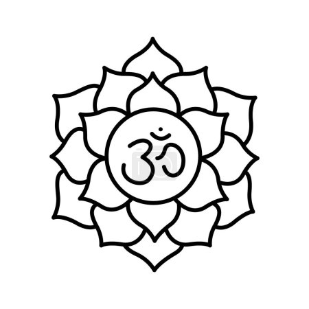 Illustration for Sahasrara, crown chakra color icon. - Royalty Free Image