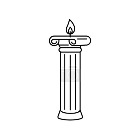Téléchargez les illustrations : Bougie de soja en forme de colonne romaine élément plat. Accueil bougies naturelles décoratives. - en licence libre de droit