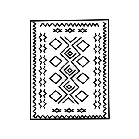 Illustration for Cozy home carpet flat element. Floor covering, interior decor. - Royalty Free Image
