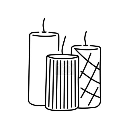 Illustration for Decorative wax candles for relax and spa flat element. - Royalty Free Image