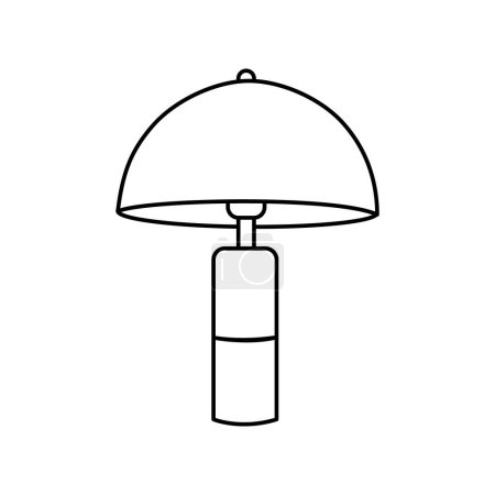 Téléchargez les illustrations : Lampe de bureau pour fleurs élément plat. Décor intérieur. Signe isolé vectoriel. - en licence libre de droit