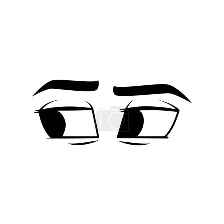 Illustration for Cartoon eyes line icon. Cartoon character expressions. - Royalty Free Image
