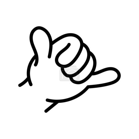 Illustration for Cartoon gesture line icons set. Character hand. - Royalty Free Image