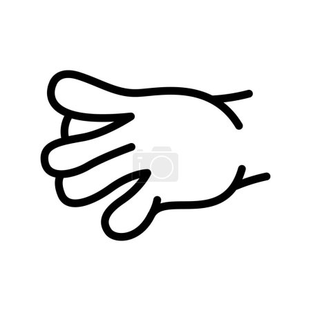 Cartoon gesture line icons set. Character hand. 