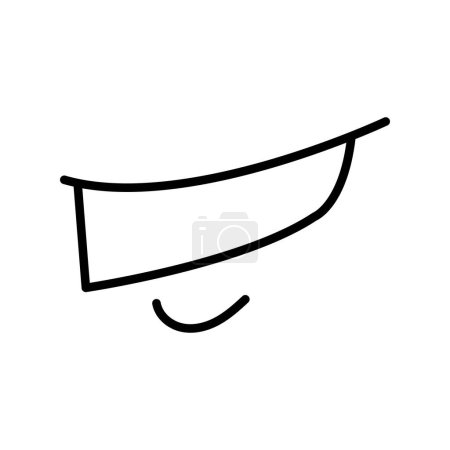 Illustration for Cartoon mouth line icon. Character hand. - Royalty Free Image