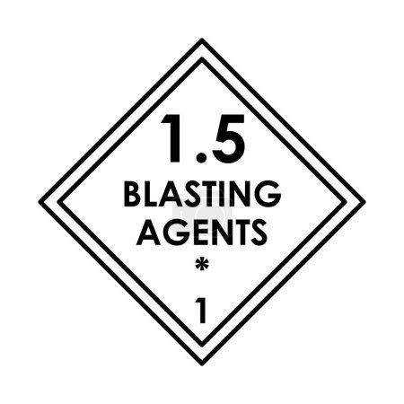 Blasting agents color element. Hazardous material.