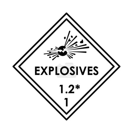 Illustration for Explosives color element. Hazardous material. - Royalty Free Image