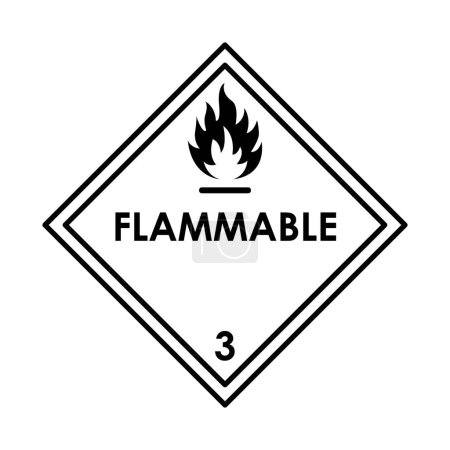 Illustration for Flammable color element. Hazardous material. - Royalty Free Image