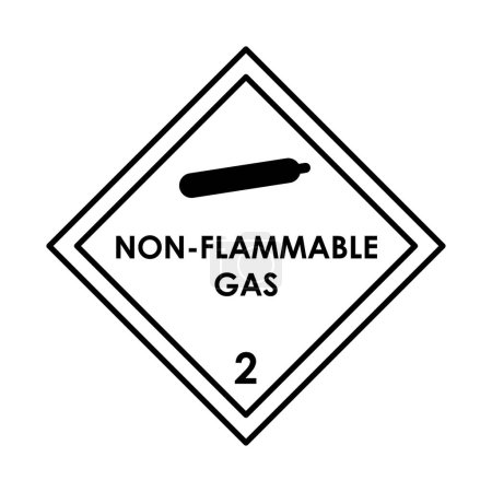 Illustration for Non-flammable gas color element. Hazardous material. - Royalty Free Image