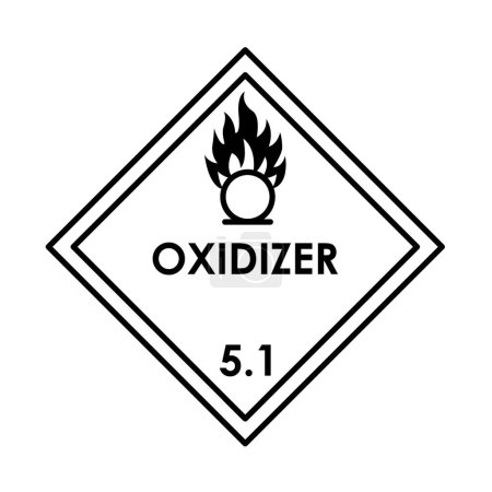Illustration for Oxidizer color element. Hazardous material vector icon. - Royalty Free Image