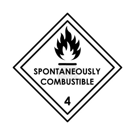 Illustration for Spontaneously combustible color element. Hazardous material vector icon. - Royalty Free Image